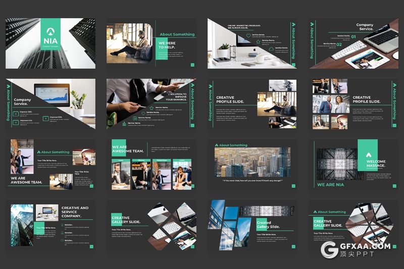 59页国外扁平化企业介绍工作汇报多用途PPT模板 3种主题配色 - 顶尖PPT