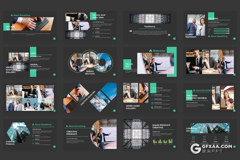 59页国外扁平化企业介绍工作汇报多用途PPT模板 3种主题配色 - 顶尖PPT