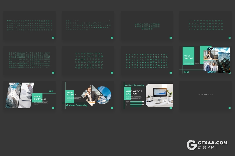 59页国外扁平化企业介绍工作汇报多用途PPT模板 3种主题配色 - 顶尖PPT