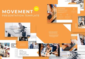 80页扁平化欧美商务多用途Google slides模板 8种主题配色 - 顶尖PPT