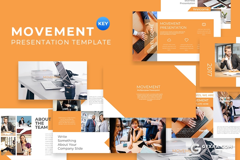 80页扁平化欧美商务多用途keynote模板 8种主题配色 - 顶尖PPT