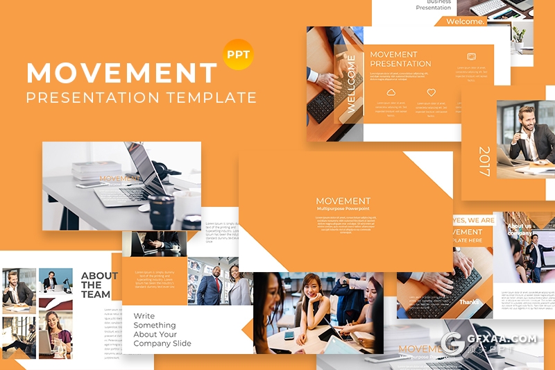 80页扁平化欧美商务多用途PPT模板 8种主题配色 - 顶尖PPT