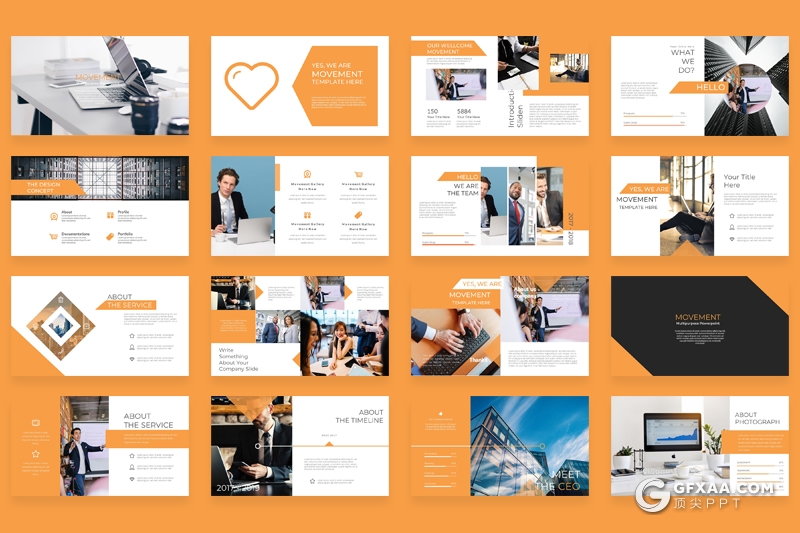 80页扁平化欧美商务多用途keynote模板 8种主题配色 - 顶尖PPT