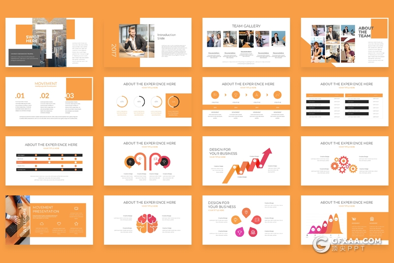 80页扁平化欧美商务多用途keynote模板 8种主题配色 - 顶尖PPT