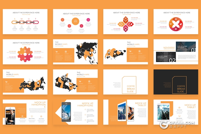 80页扁平化欧美商务多用途keynote模板 8种主题配色 - 顶尖PPT