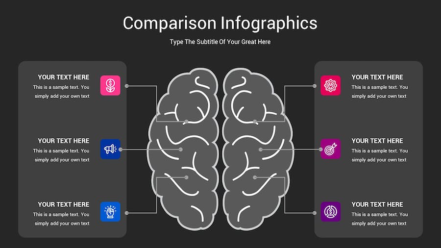 对比图表深色主题Keynote模板 - 顶尖PPT