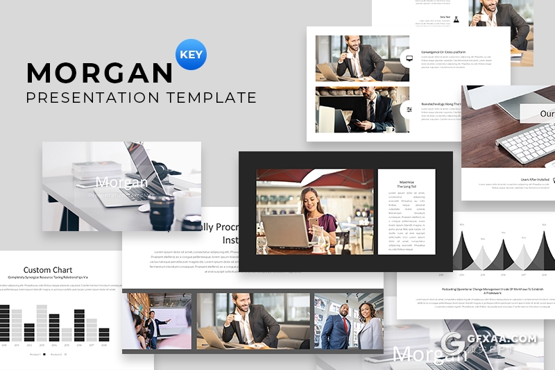 100页黑白国外极简风格商务通用keynote模板 - 顶尖PPT