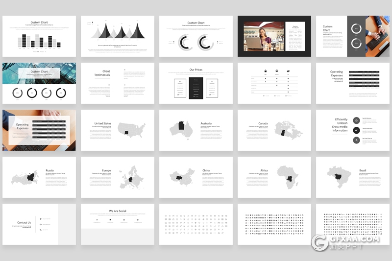 100页黑白国外极简风格商务通用keynote模板 - 顶尖PPT