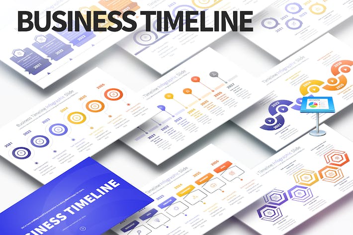 彩色时间轴图形流程步骤图形keynote模板 - 顶尖PPT
