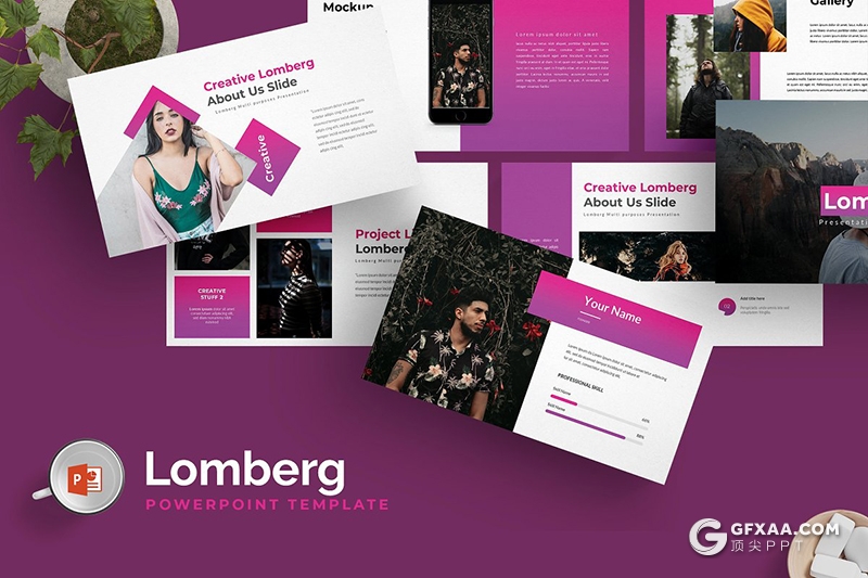 30页渐变色国外商务风格工作总结计划PPT模板 5种主题配色 - 顶尖PPT