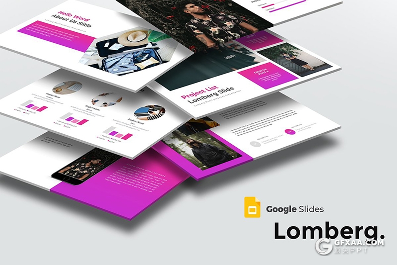 30页渐变色国外商务风格工作总结计划Google slides模板 5种主题配色 - 顶尖PPT