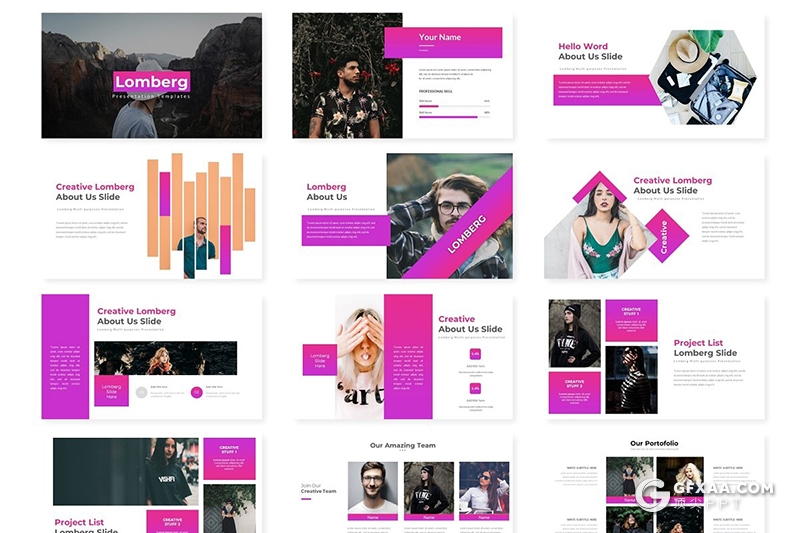 30页渐变色国外商务风格工作总结计划Google slides模板 5种主题配色 - 顶尖PPT