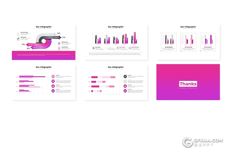 30页渐变色国外商务风格工作总结计划Google slides模板 5种主题配色 - 顶尖PPT