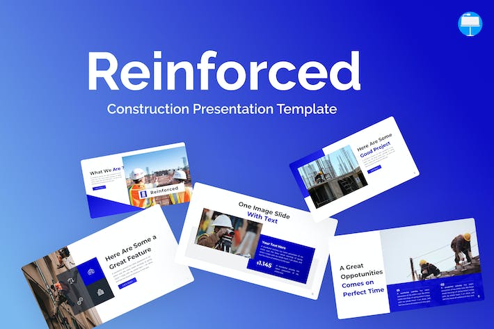 蓝色现代工程建筑keynote模板 - 顶尖PPT