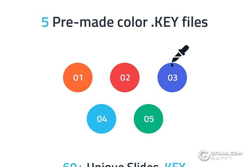 63页扁平化欧美商务多用途keynote模板 5种主题配色 - 顶尖PPT