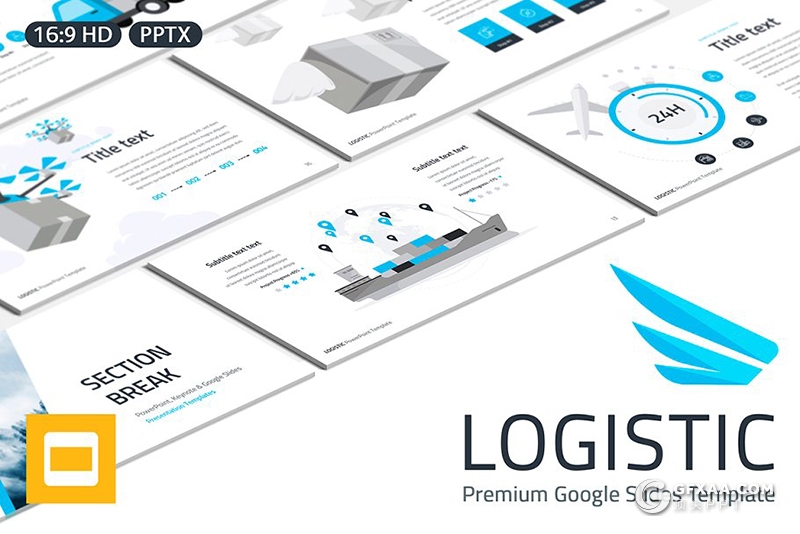 63页扁平化欧美商务多用途Google slides模板 5种主题配色 - 顶尖PPT