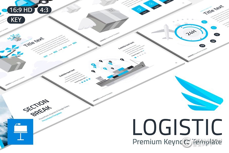 63页扁平化欧美商务多用途keynote模板 5种主题配色 - 顶尖PPT