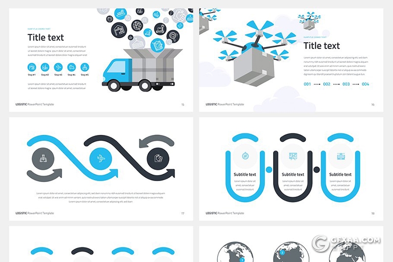 63页扁平化欧美商务多用途keynote模板 5种主题配色 - 顶尖PPT