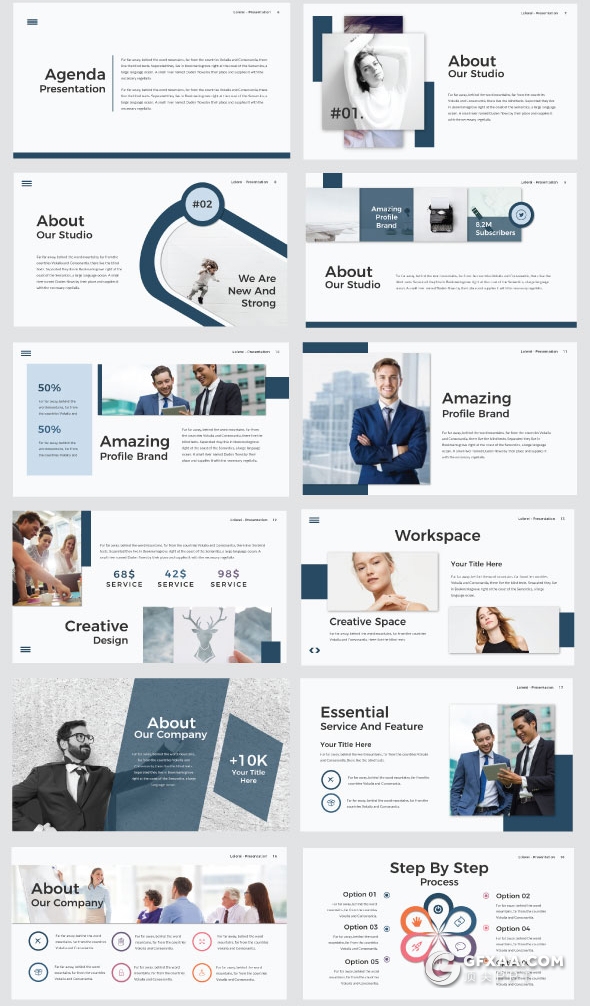 68页欧美风格公司企业介绍项目展示商务多用途PPT模板 - 顶尖PPT