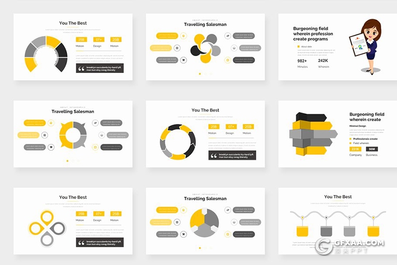 191页欧美商务多用途企业介绍工作汇报创意图形合集商务风格PPT模板 - 顶尖PPT