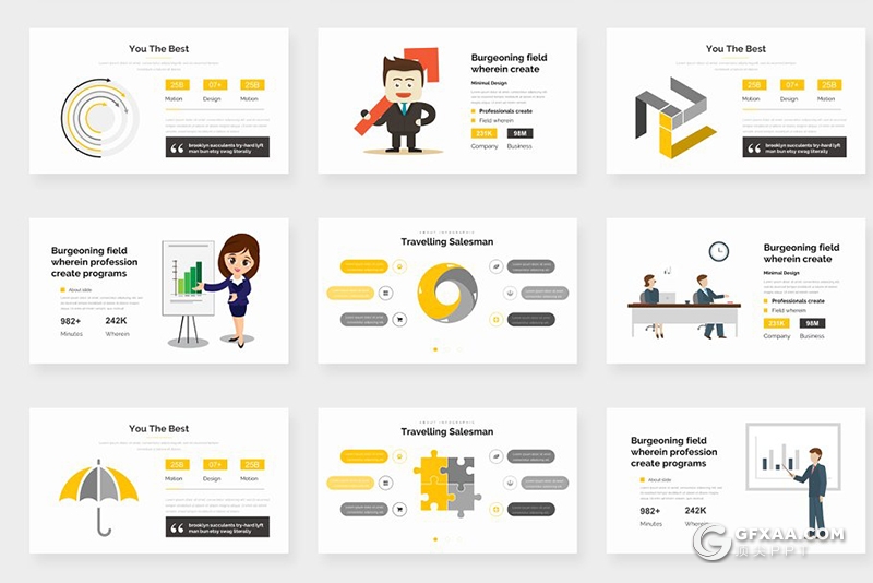 191页欧美商务多用途企业介绍工作汇报创意图形合集商务风格PPT模板 - 顶尖PPT
