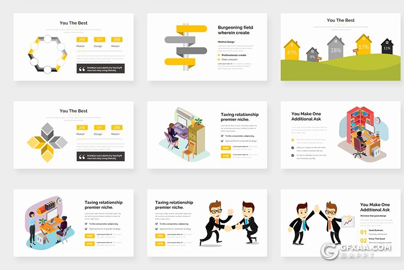 191页欧美商务多用途企业介绍工作汇报创意图形合集商务风格PPT模板 - 顶尖PPT