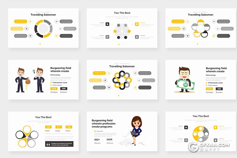 191页欧美商务多用途企业介绍工作汇报创意图形合集商务风格PPT模板 - 顶尖PPT