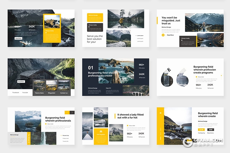 191页欧美商务多用途企业介绍工作汇报创意图形合集商务风格PPT模板 - 顶尖PPT