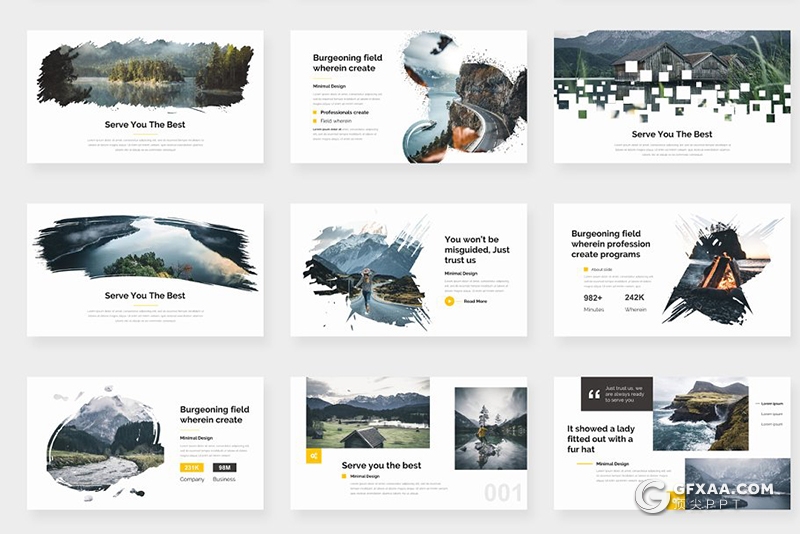 191页欧美商务多用途企业介绍工作汇报创意图形合集商务风格PPT模板 - 顶尖PPT