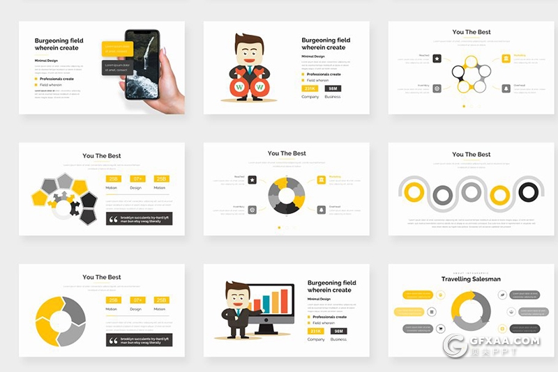191页欧美商务多用途企业介绍工作汇报创意图形合集商务风格PPT模板 - 顶尖PPT