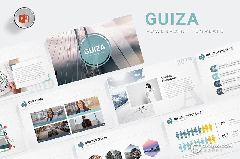 30页5种配色商务工作汇报欧美通用风格PPT模板 - 顶尖PPT