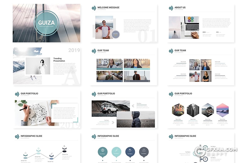 30页5种配色商务工作汇报欧美通用风格Google slides模板 - 顶尖PPT