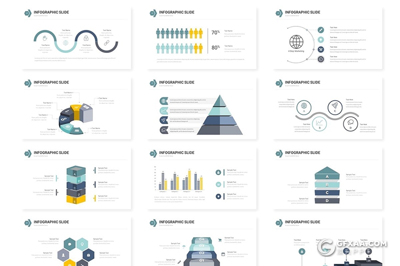 30页5种配色商务工作汇报欧美通用风格Google slides模板 - 顶尖PPT