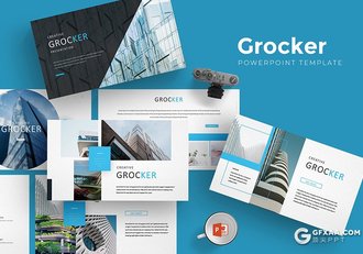 30页国外扁平化地产公司项目展示年度报告PPT模板 5种主题配色 - 顶尖PPT