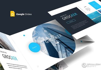 30页国外扁平化地产公司项目展示年度报告Google slides模板 5种主题配色 - 顶尖PPT