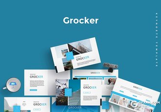 30页国外扁平化地产公司项目展示年度报告keynote模板 5种主题配色 - 顶尖PPT