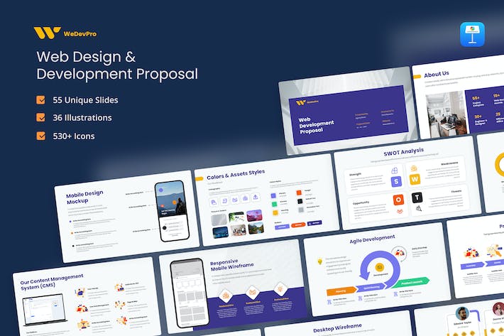 网站设计开发商业计划营销策划市场调通用-keynote模板 - 顶尖PPT