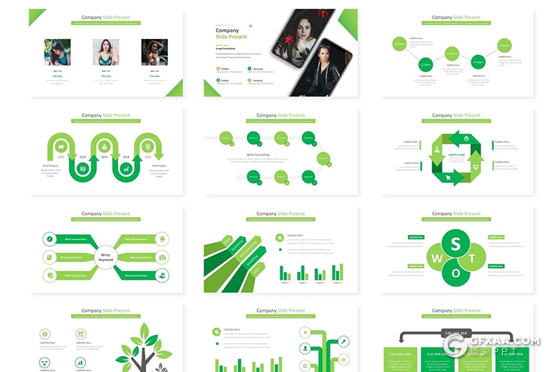 30页商务风格数据统计图形工作总结汇报多用途keynote模板 5种主题配色 - 顶尖PPT