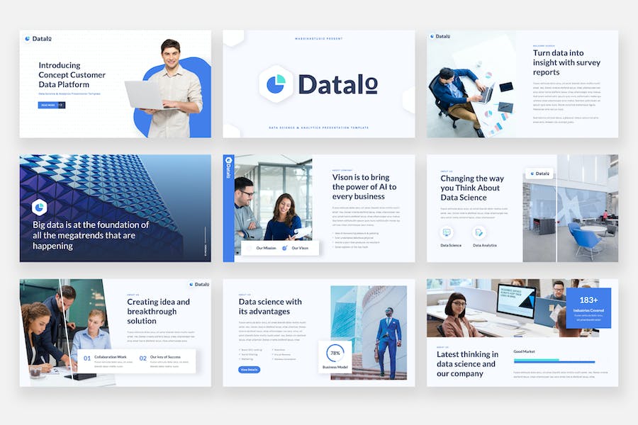 数据科学计算公司PPT模板 - 顶尖PPT