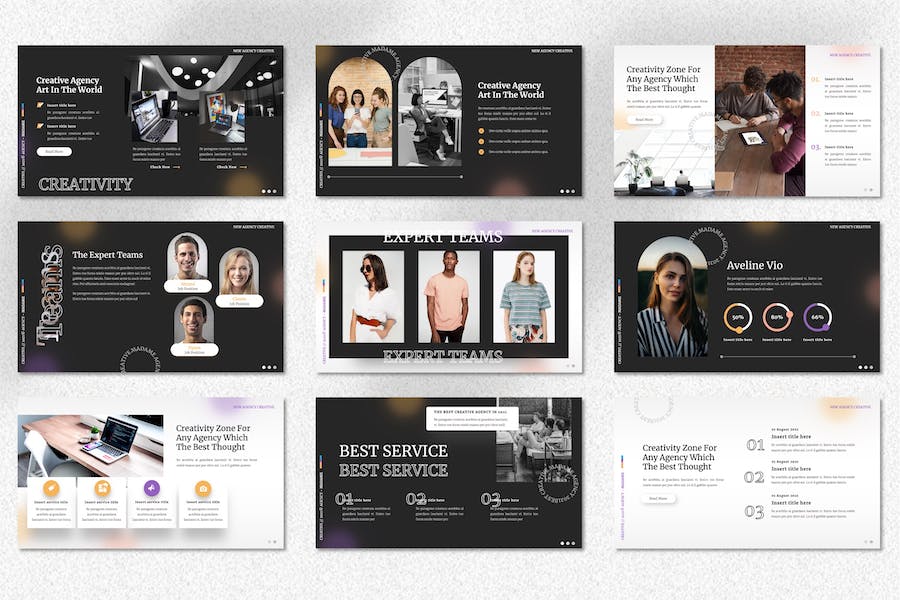 创意机构作品展示设计Keynote模板 - 顶尖PPT