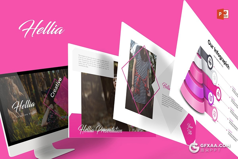 30页创意杂志风格国外多用途PPT模板 5种主题配色 - 顶尖PPT