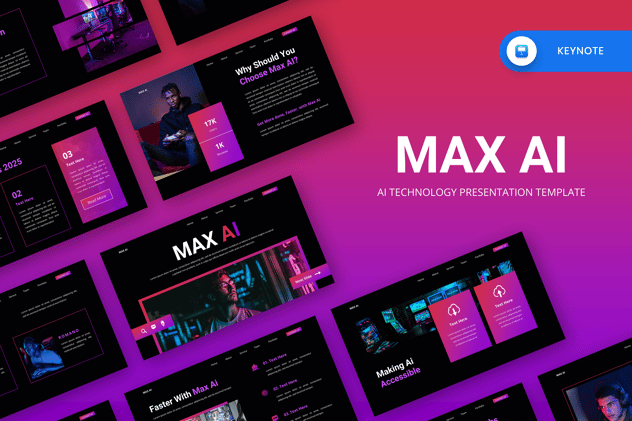 AI 人工智能主题演讲keynote模板 - 顶尖PPT