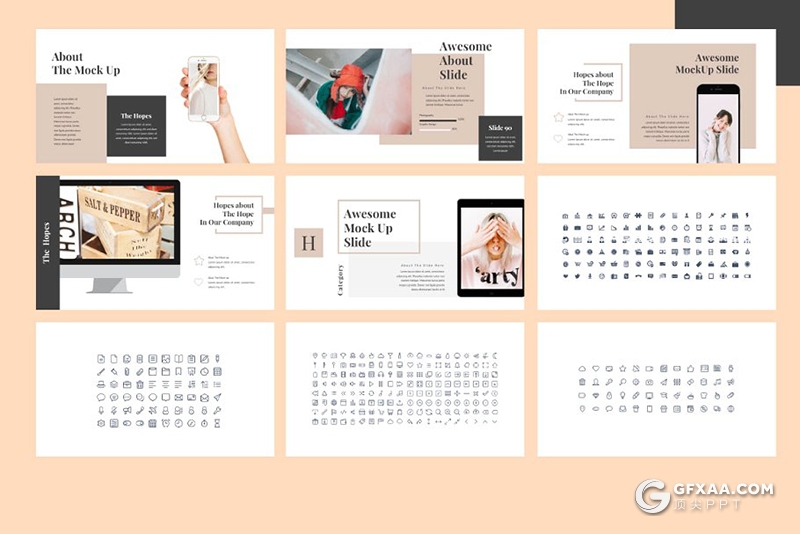 60页时尚杂志风格模特摄影写真图片展示PPT模板 - 顶尖PPT