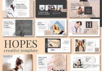 60页时尚杂志风格模特摄影写真图片展示keynote模板 - 顶尖PPT