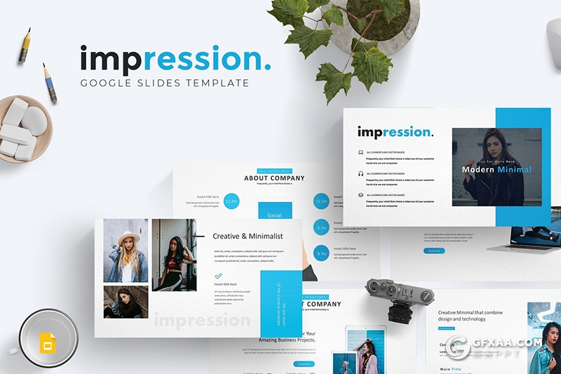 30页国外商务工作总结商务图形设计Google slides模板 5种主题配色 - 顶尖PPT