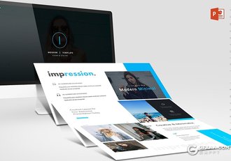 30页国外商务工作总结商务图形设计PPT模板 5种主题配色 - 顶尖PPT