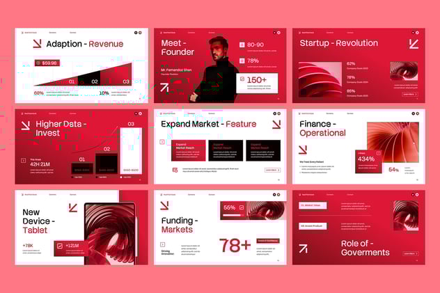 红色融资创业演讲方案PPT模板 - 顶尖PPT