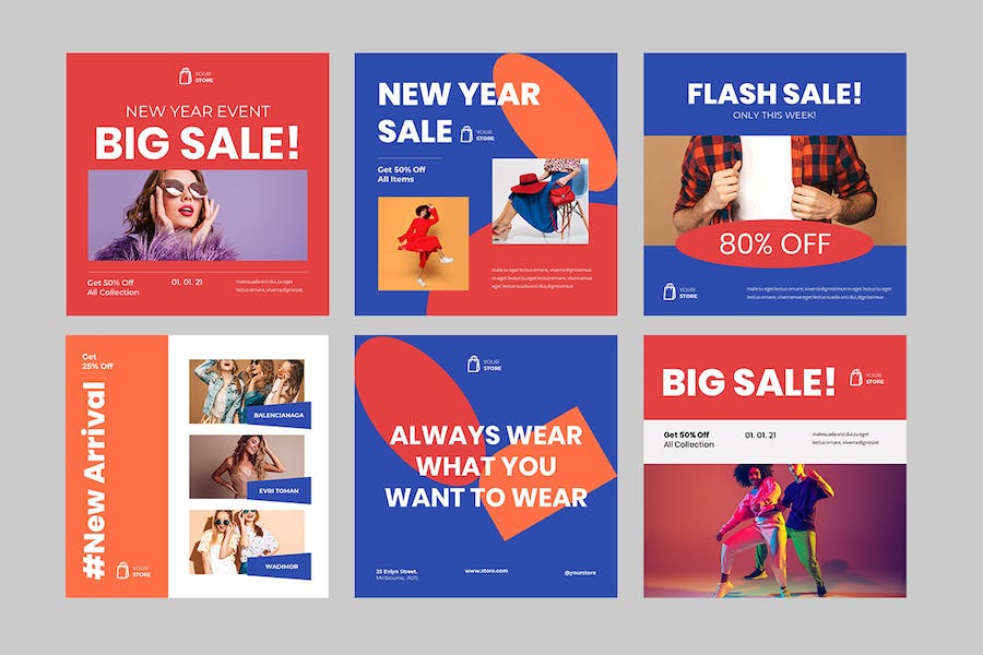 促销活动社交媒体Instagram故事发布PPT模板 - 顶尖PPT