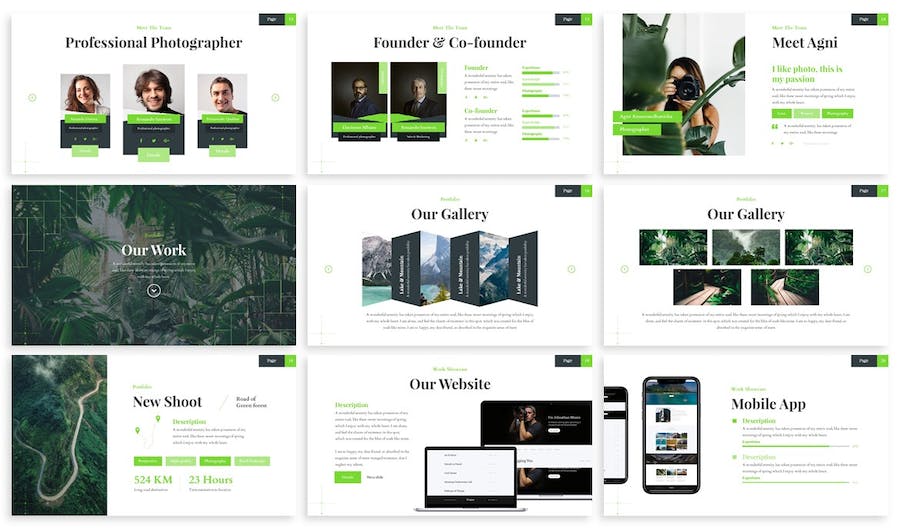 摄影作品展示投资组合PPT模板 - 顶尖PPT