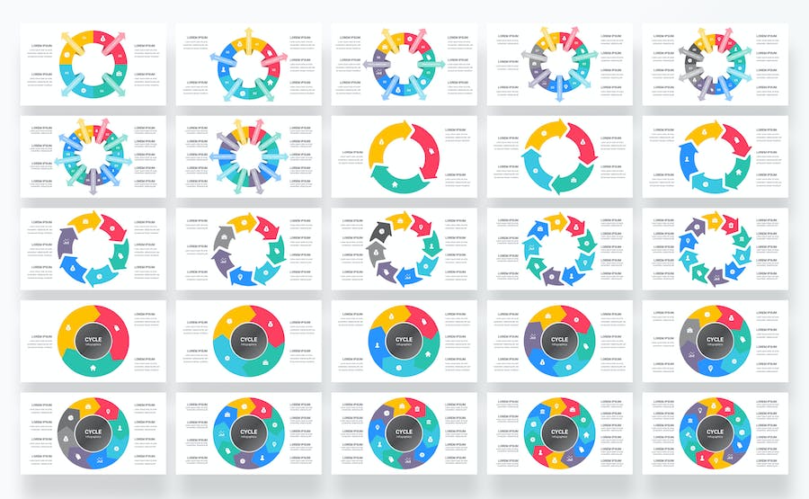周期循环流程图表展示分析PPT模板 - 顶尖PPT